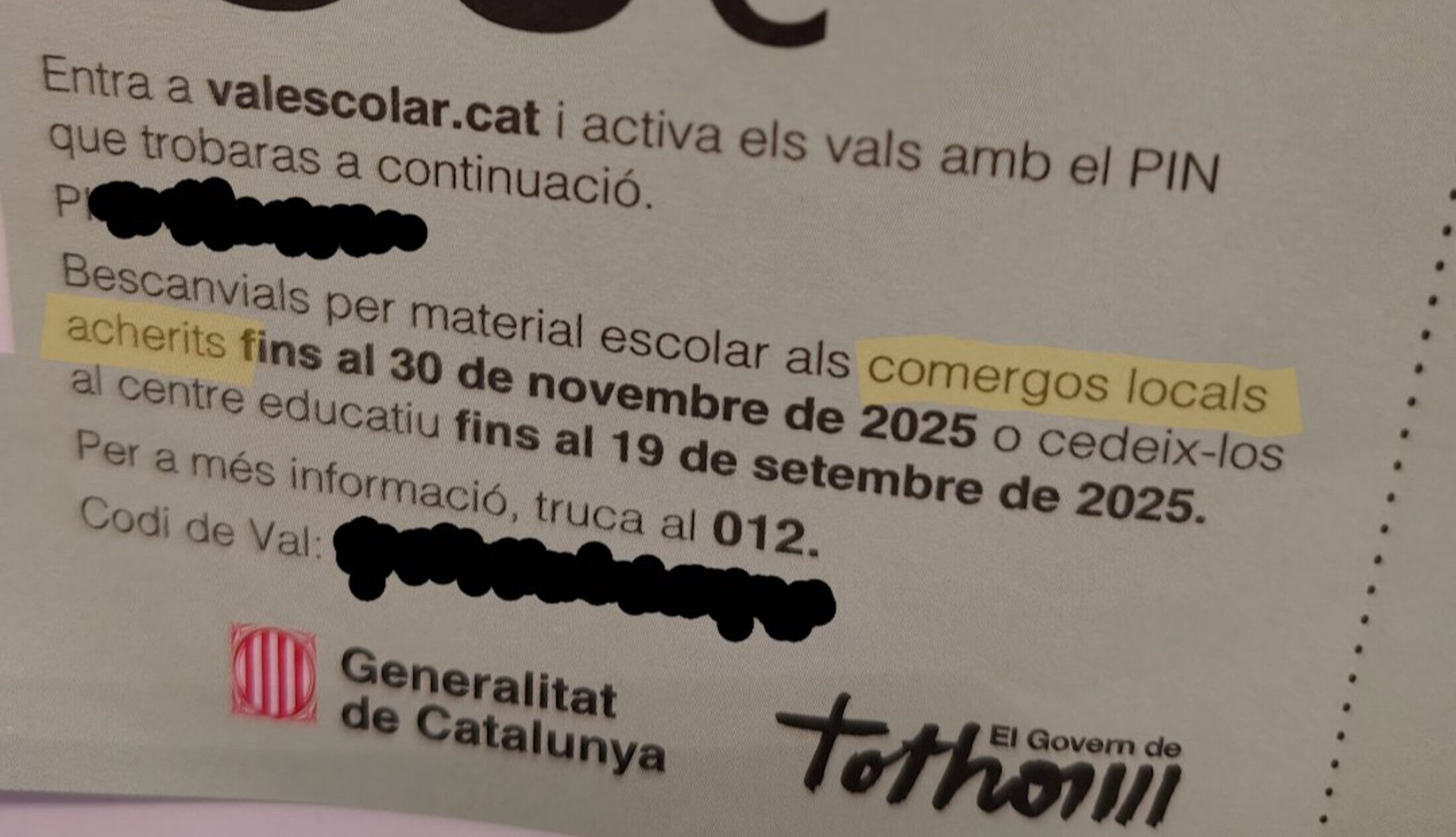 L'error ortogràfic del val escolar (fotografia: @polpitart).
