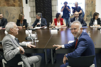 El ministre espanyol Ángel Víctor Torres durant la reunió de la comissió bilateral (fotografia: Andreu Dalmau).