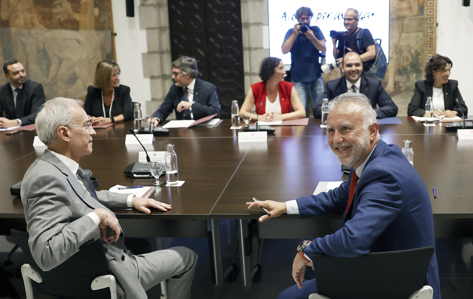 El ministre espanyol Ángel Víctor Torres durant la reunió de la comissió bilateral (fotografia: Andreu Dalmau).