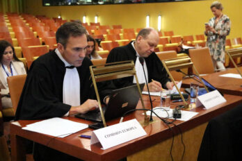 Els representants de la Comissió a la vista del TJUE sobre l'amnistia. Fotografia: ACN.