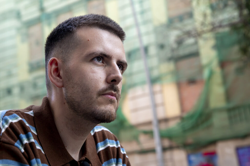 Fran Tudela (Cabrafotuda), en un moment de l'entrevista (fotografia: Albert Salamé). 