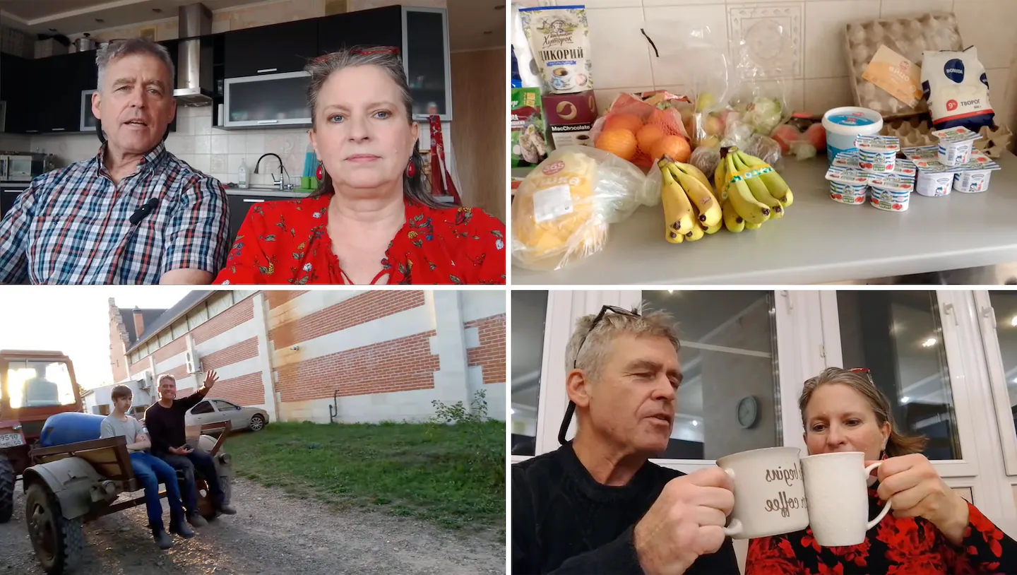 Muntatge fotogràfic amb imatges de la nova vida dels Hare a Rússia. La família, d'origen nord-americà, assegura haver-se traslladat al país a la recerca dels valors tradicionals que, segons que asseguren, es troben en perill a Occident (fotografia: Chantelle Hare/The Washington Post).