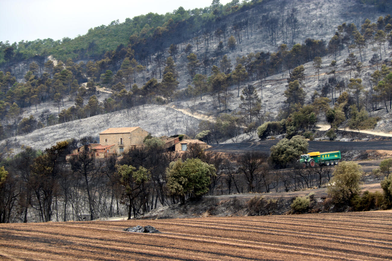 Imatge de l'incendi de Sant Pere Sallavinera.