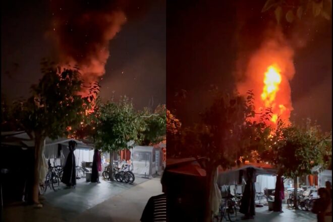 Desallotgen més de 1.500 persones per un incendi en un càmping al Vendrell
