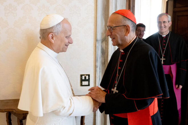 Joan Josep Omella es reuneix amb el papa Lleó XIV al Vaticà