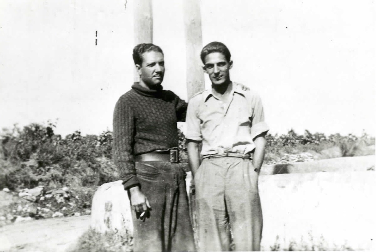 Pere Vives, a l'esquerra, amb un company, a Alinhan del Vent.