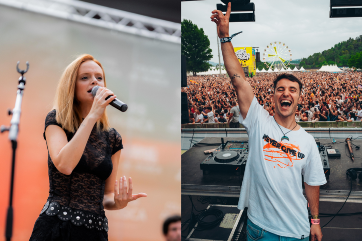 Àuria Franch i K-ZU, durant unes actuacions.