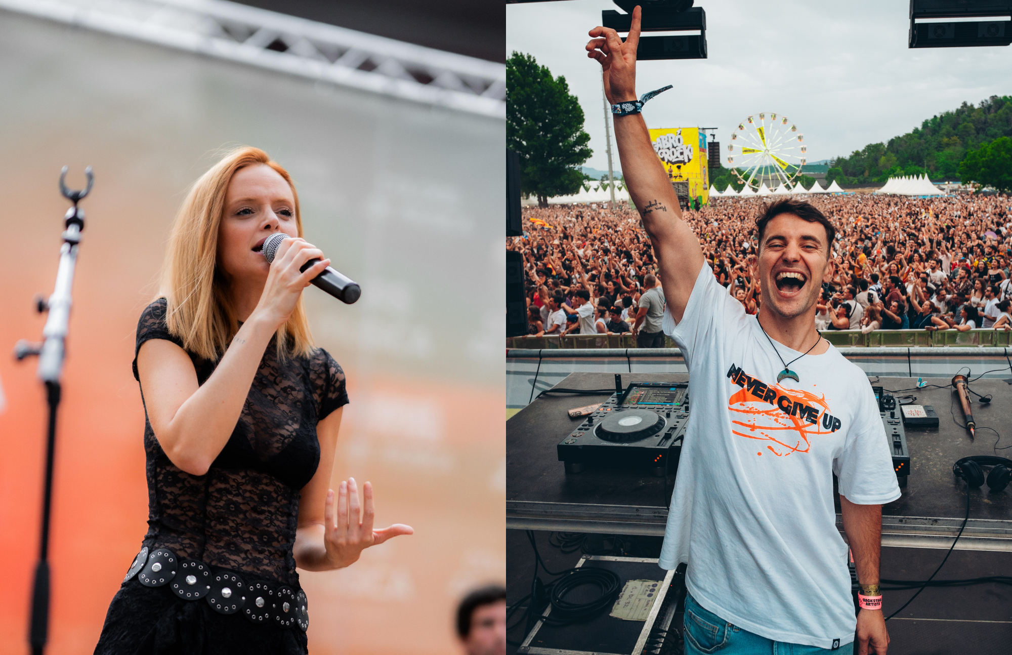 Àuria Franch i K-ZU, durant unes actuacions.