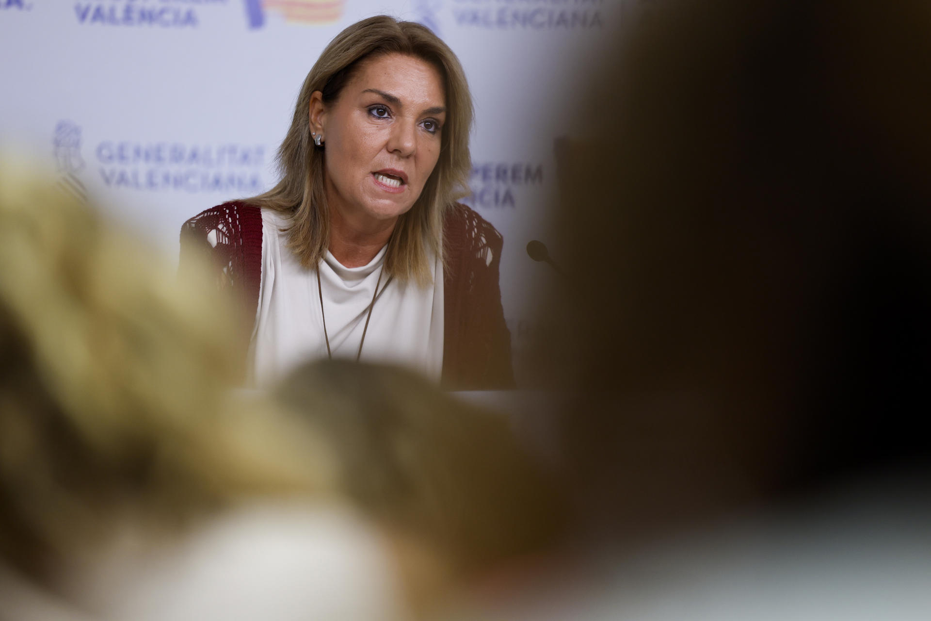 Susana Camarero en la roda de premsa d'avui (fotografia: EFE / Biel Aliño)