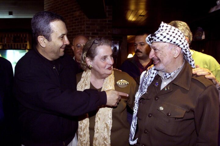 Ehud Barak i Iàsser Arafat a les converses de Camp David