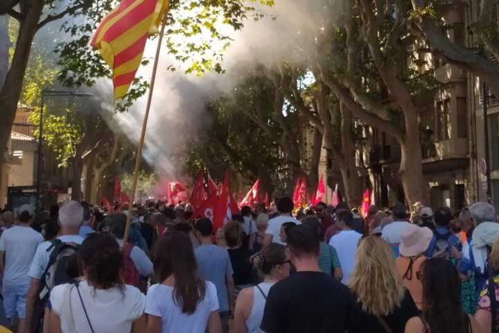 Manifestació a Perpinyà durant la vaga general. Fotografia: Fem Catalunya Nord.