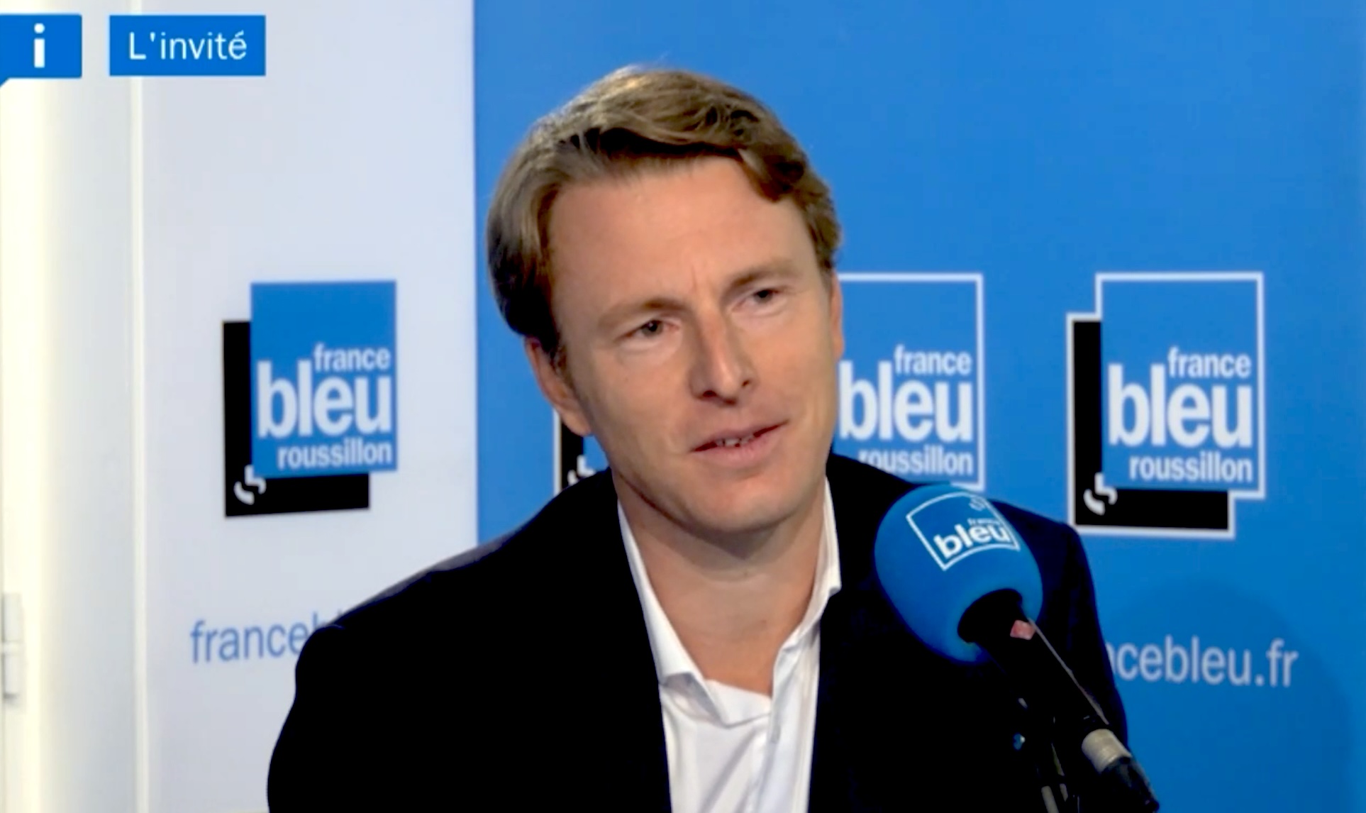 Captura de pantalla d'una entrevista radiofònica a Mathias Blanc