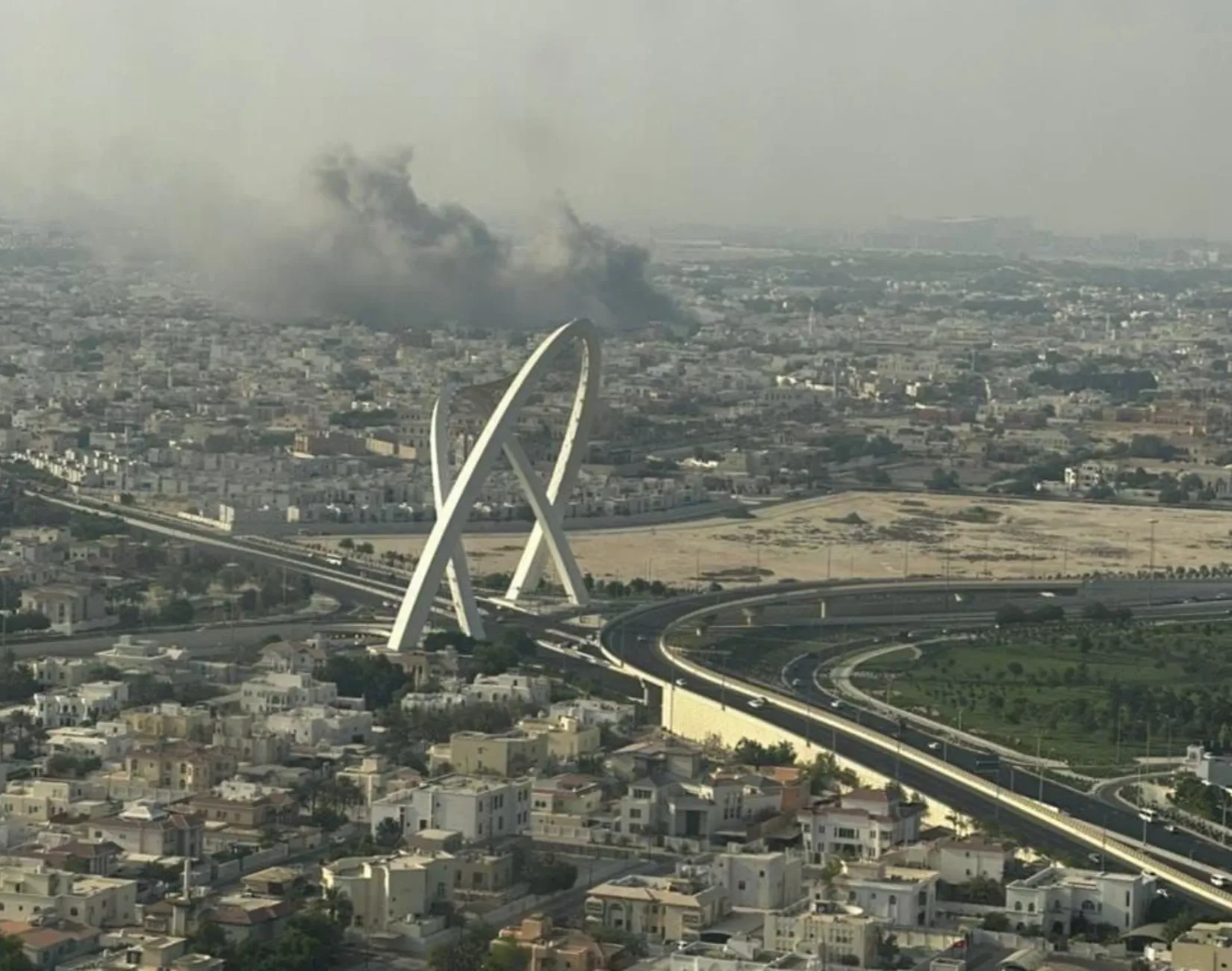 Vista aèria de Doha, la capital de Catar, després de l'atac israelià d'abans-d'ahir (fotografia: VilaWeb).
