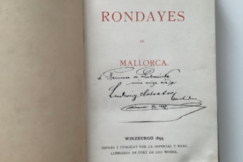 Exemplar de la primera edició de ‘Rondayes de Mallorca’, signada per l’arxiduc Lluís Salvador (1895).