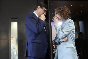 La ministra Montero i el president de la Generalitat, ahir a Barcelona (fotografia: Enric Fontcuberta).