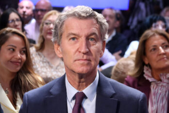 El dirigent del PP, Alberto Núñez Feijóo, ahir, en un acte a Barcelona (fotografia: ACN).