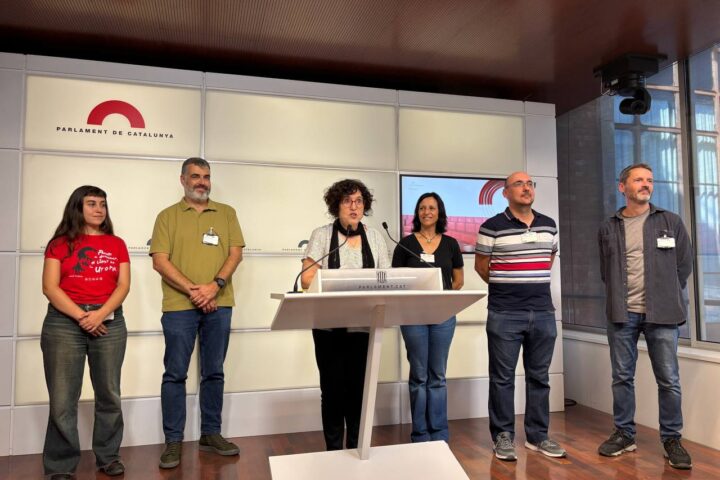 Un moment a la conferència de premsa al Parlament de Catalunya.