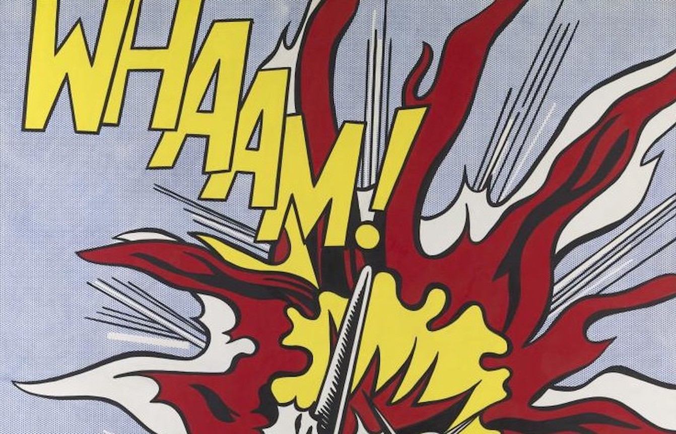 Detall de ‘!Whaam!’, de Roy Lichtenstein el 1963.