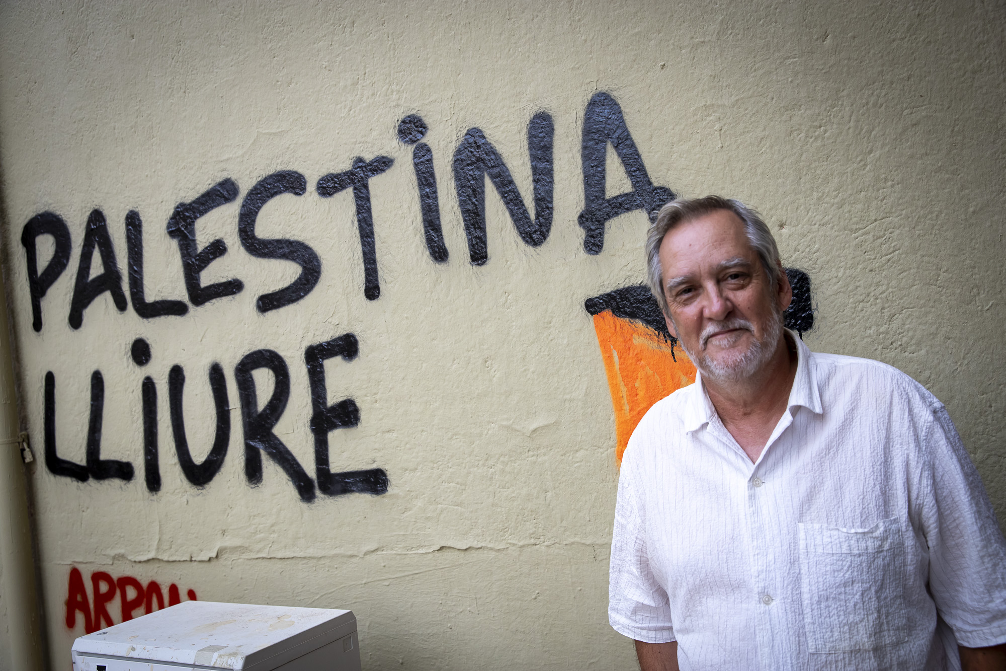 Jordi Coronas, dimarts al barri d'Horta de Barcelona (fotografia: Albert Salamé).