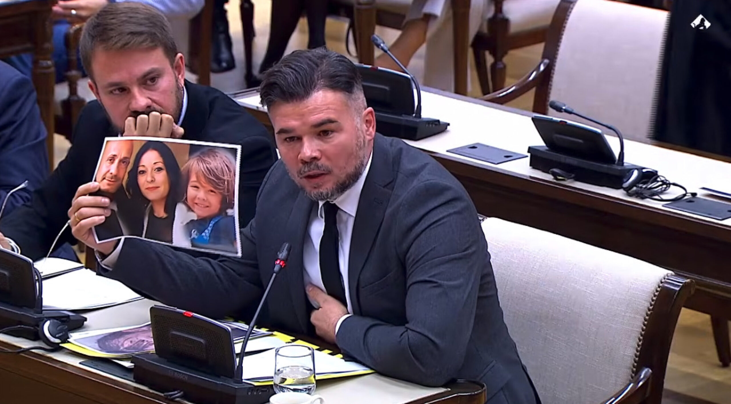 Rufián, en un moment de l'interrogatori a Carlos Mazón al congrés espanyol