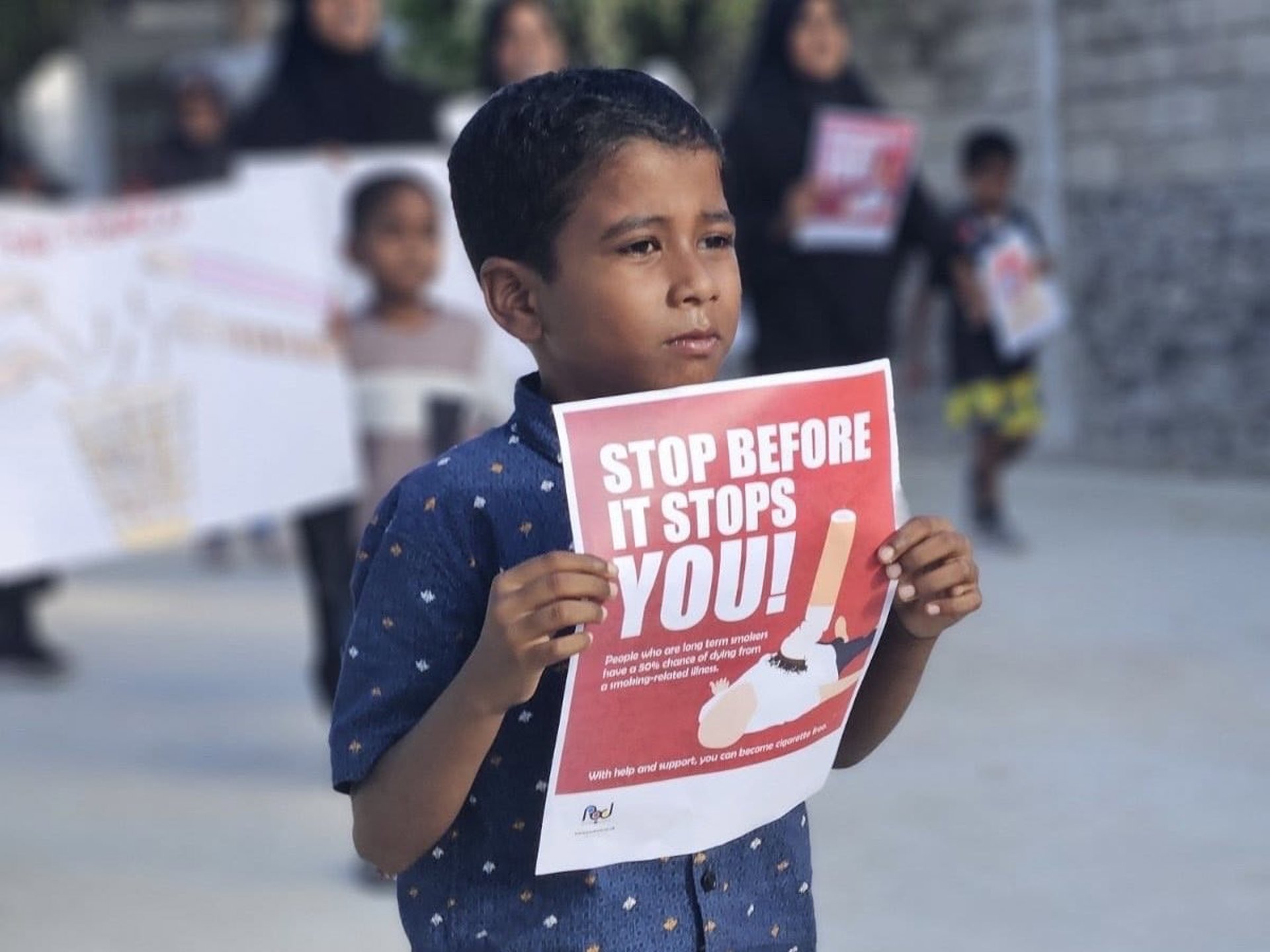 Cartell contra el tabac a Maldives - ministeri de sanitat de Maldives