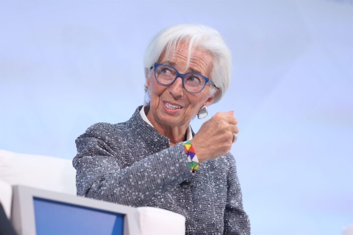 Christine Lagarde, presidenta del Banc Central Europeu, durant un debat a Washington l’octubre de 2025. Fotografia: Gent Shkullaku/ZUMA Press Wire/DPA