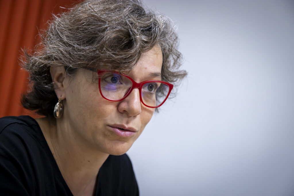 Beatriz Fernández, en un moment de l'entrevista.