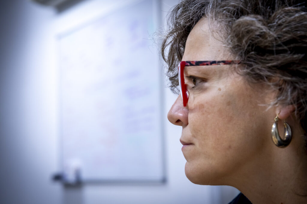 Beatriz Fernández, en un moment de l'entrevista.