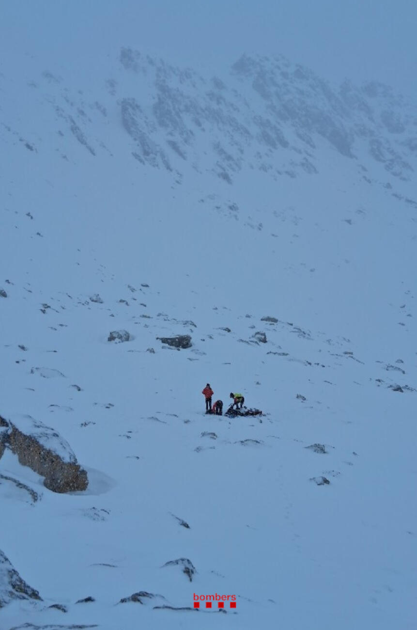 Rescat d'uns excursionistes a Meranges (Cerdanya) sorpresos per una allau. Imatge d'arxiu.