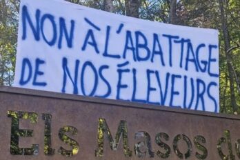 Pancarta als Masos de Vallmanya (Conflent).