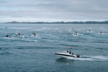 Participants en la competició de caça de foques organitzada amb motiu de la diada nacional de Grenlàndia, el 21 de juny d'enguany (fotografia: Juliette Pavy/Hors Format/The Washington Post).