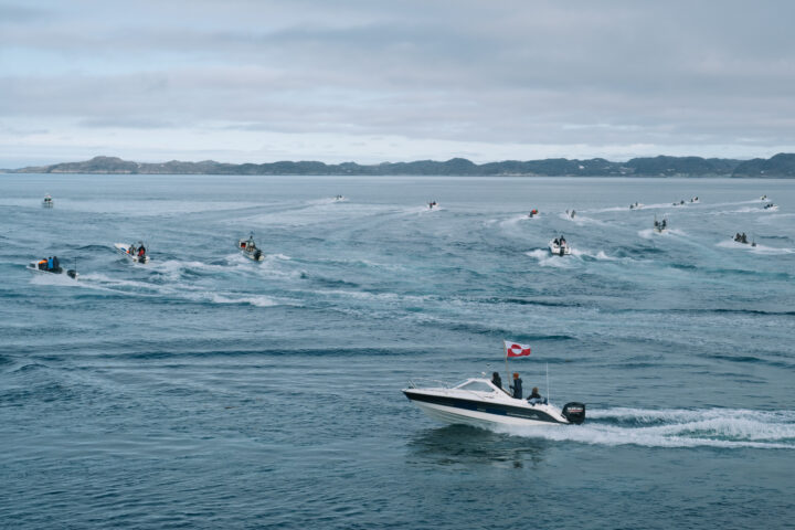 Participants en la competició de caça de foques organitzada amb motiu de la diada nacional de Grenlàndia, el 21 de juny d'enguany (fotografia: Juliette Pavy/Hors Format/The Washington Post).