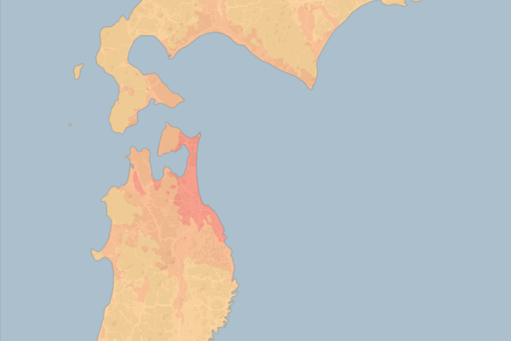 Un mapa de sacsejament representa la tremolor del sòl produïda per un terratrèmol (fonts: United States Geological SurveyBy Vijdan Mohammad Kawoosa).
