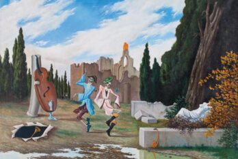 Obra d’Àngel Planells a l’exposició de la Sala Parés “Figuracions entre guerres. 1914-1945”, ‘Dansa en un jardí abandonat’, 1932.