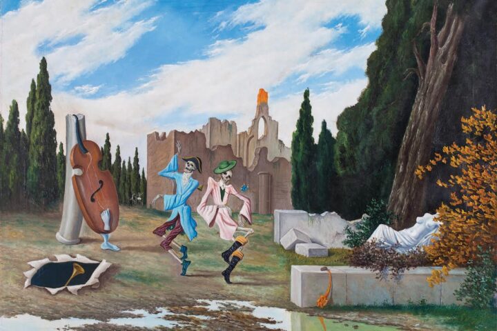 Obra d’Àngel Planells a l’exposició de la Sala Parés “Figuracions entre guerres. 1914-1945”, ‘Dansa en un jardí abandonat’, 1932.