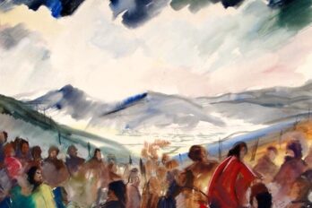 ‘Èxode’, de Josep Franch-Clapers, exiliat de la guerra del 36, una pintura del pas de la frontera (Arxiu Nacional de Catalunya).