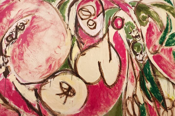 Detall de ‘Les estacions’, 1957, de la pintora Lee Krasner, obra central de l’exposició “Miró i els Estats Units” a la fundació barcelonina.
