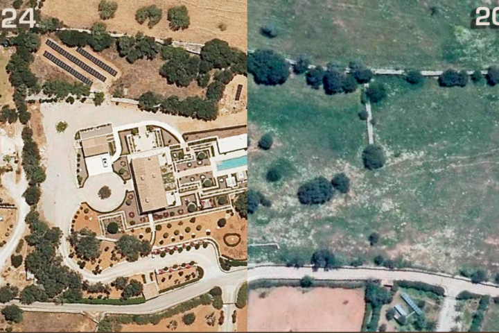 Una comparació del mateix terreny entre el 2015 i el 2024.