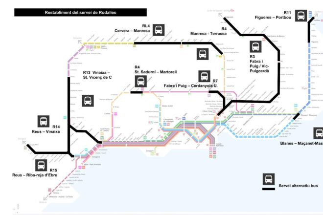 [MAPA] Quines línies de Rodalia funcionaran demà?