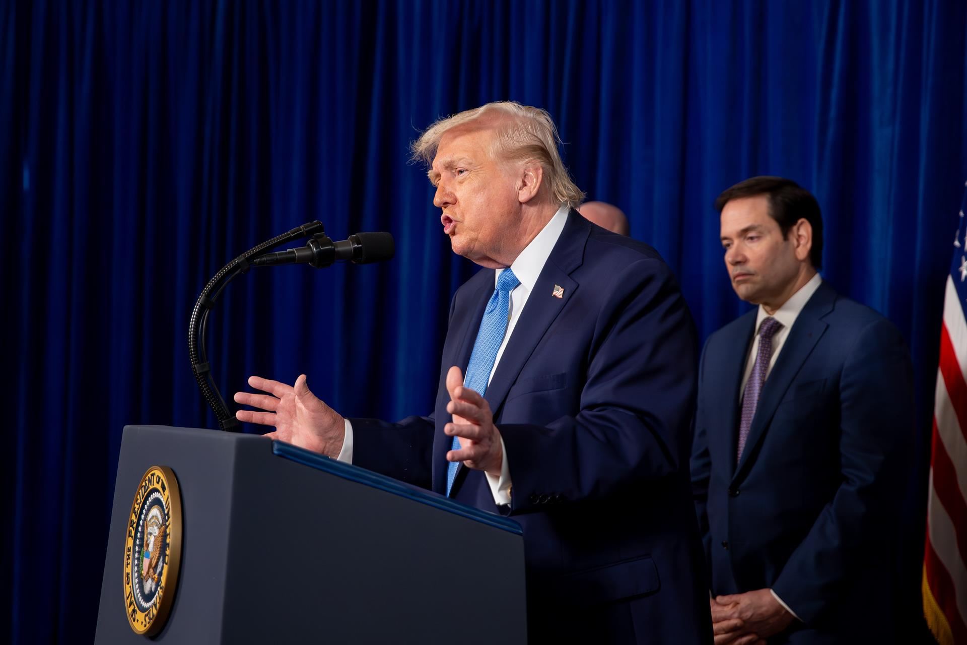 El president dels EUA, Donald Trump. Fotografia: Nicole Combea - Pool via CNP / Zuma Press / Contac