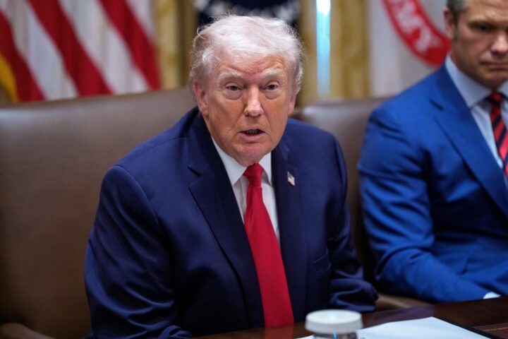 El president dels Estats Units, Donald J Trump, durant una reunió de govern a la Casa Blanca abans d'ahir.