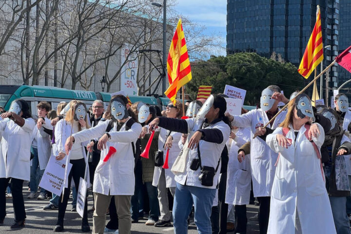 Un moment de la protesta (fotografia: ACN / Laura Fíguls).
