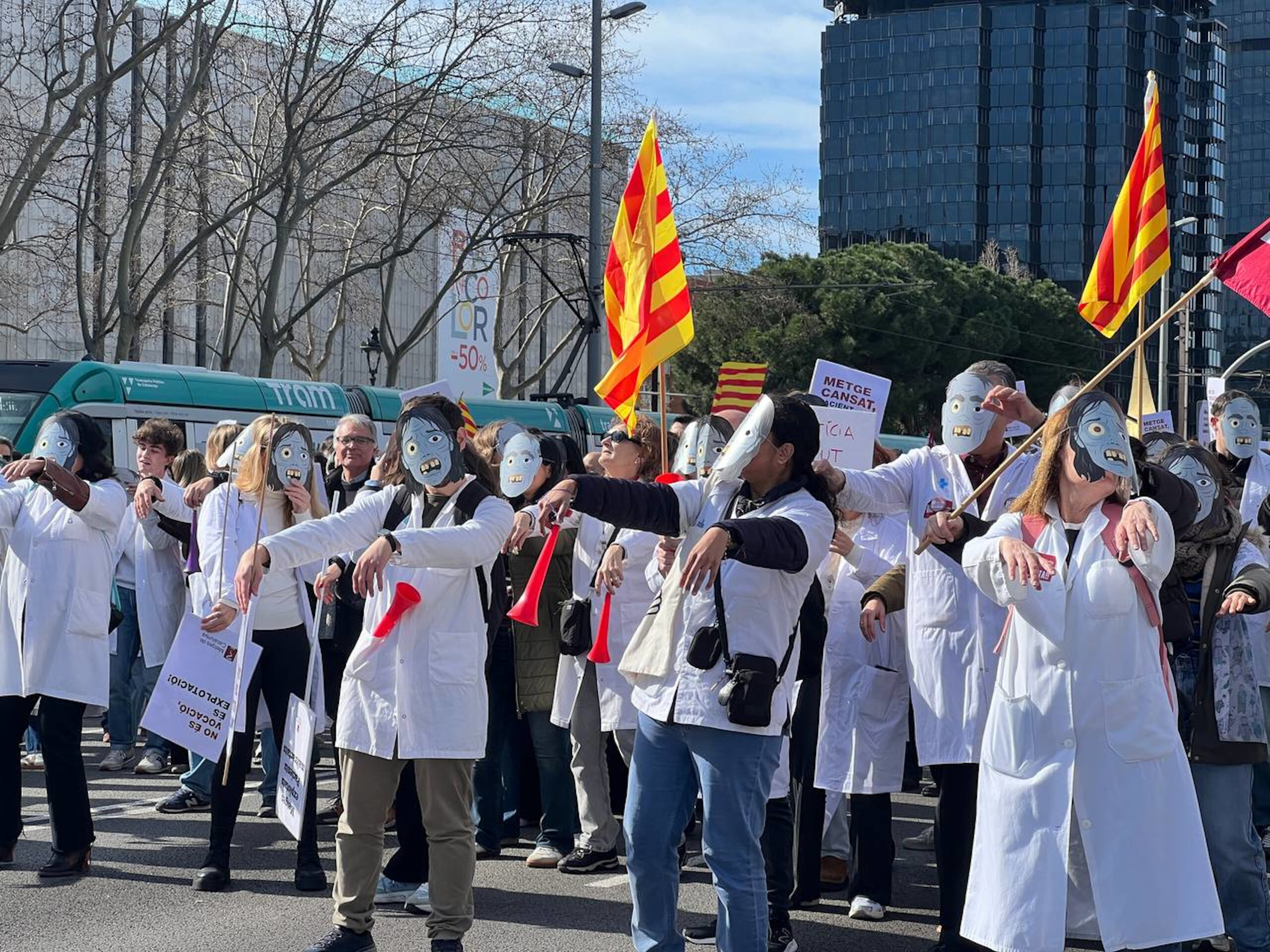Un moment de la protesta (fotografia: ACN / Laura Fíguls).
