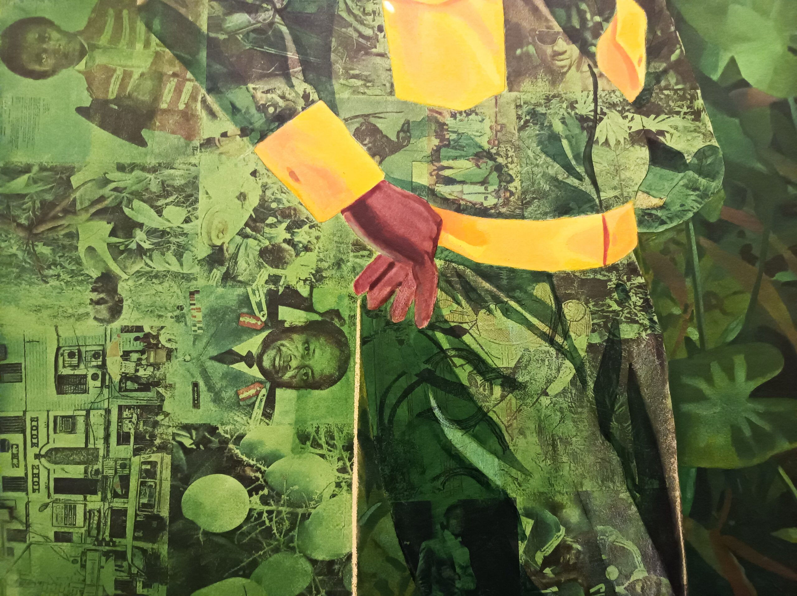 Detall de 'Els guapos', de Njideka Akunyili Crosby, artista nigeriana establerta a Los Angeles.