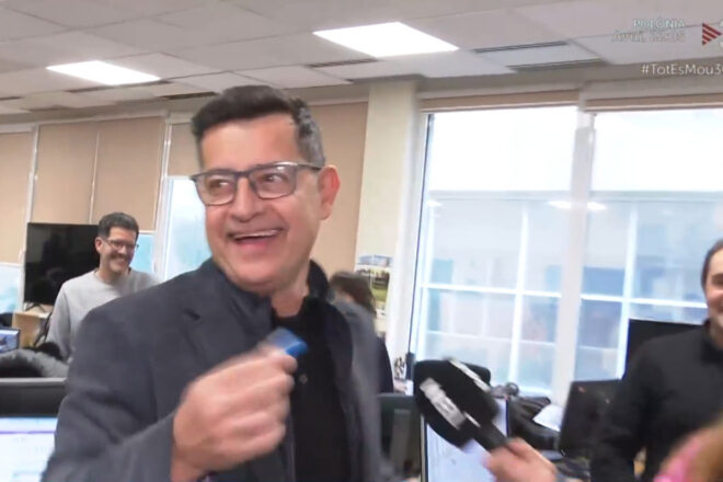 [VÍDEO] Festa grossa a TV3 per la jubilació d’un presentador històric d’esports