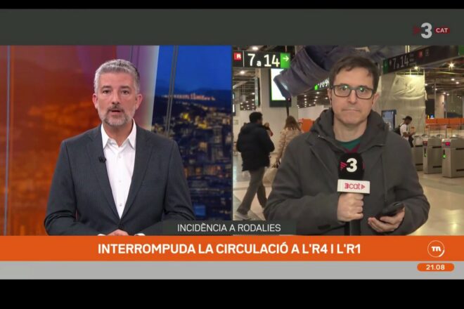 [VÍDEO] Vigilants de seguretat d’ADIF boicoten una connexió en directe del TN