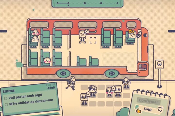 Captura del videojoc 'Is this seat taken?', que desafia a trobar el millor seient per a cada necessitat.