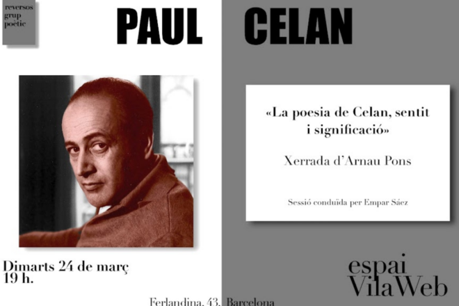 “La poesia de Celan, sentit i significació”, conferència d’Arnau Pons