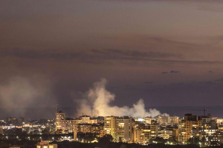 Imatge d'arxiu de bombardaments israelians al sud de Beirut.