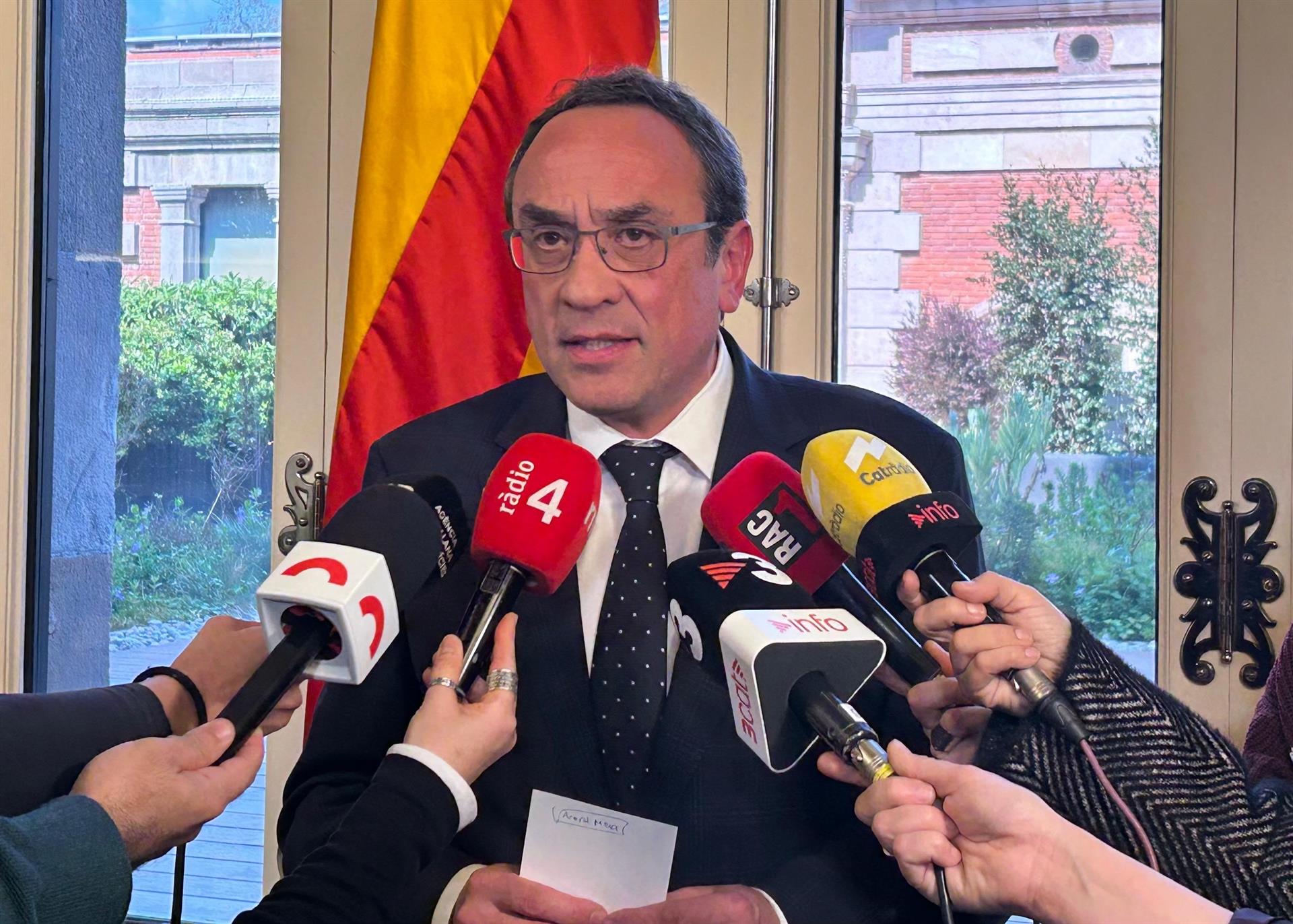 El president del Parlament, Josep Rull, en declaracions.